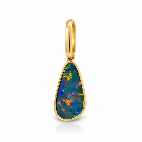 Freeform Australian Opal Pendant Image 2 Miner's Den Jewelers Royal Oak, MI