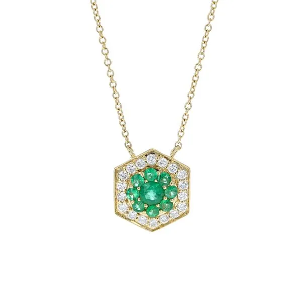 Emerald & Diamond Cluster Necklace