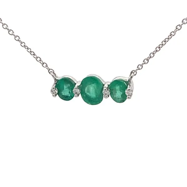 Emerald & Diamond Station Necklace