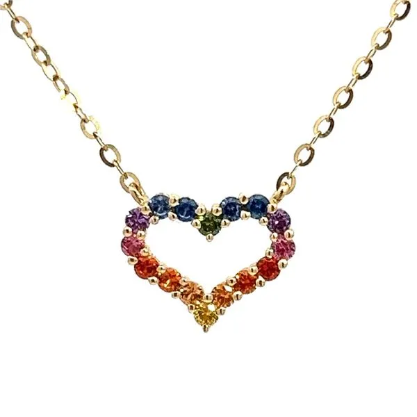 Rainbow Sapphire Heart Shape Necklace similar item image