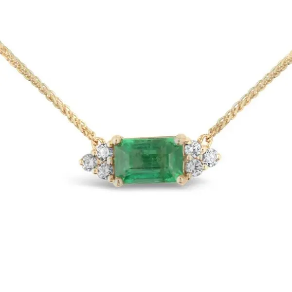 Emerald & Diamond Station Necklace