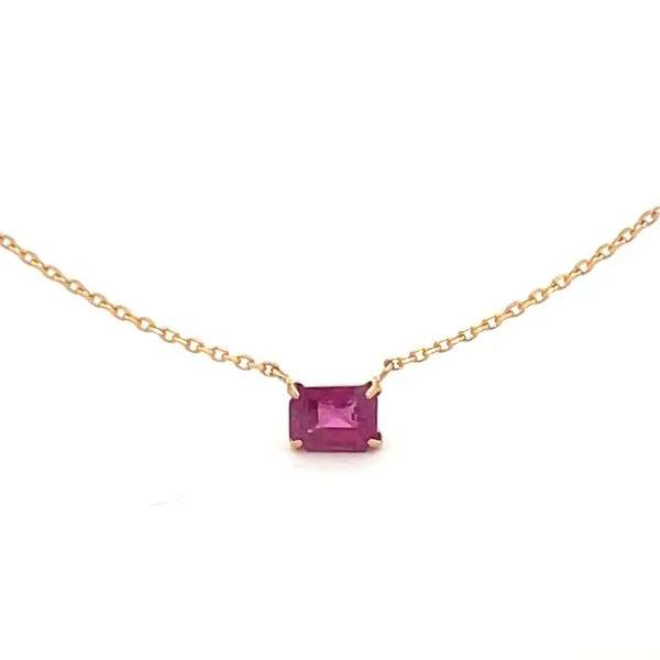 0.48ct Emerald Cut Ruby Station Necklace Miner's Den Jewelers Royal Oak, MI
