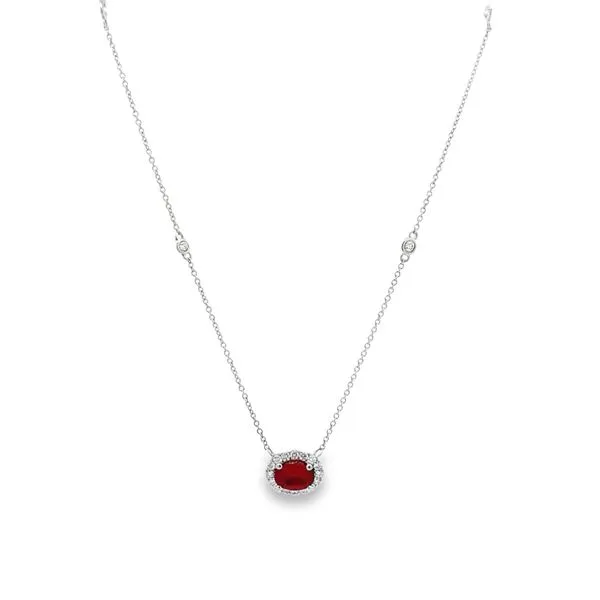 Ruby & Diamond Station Necklace Miner's Den Jewelers Royal Oak, MI