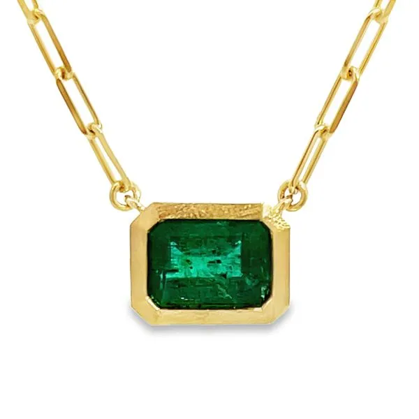 Paperclip Emerald Station Necklace Miner's Den Jewelers Royal Oak, MI