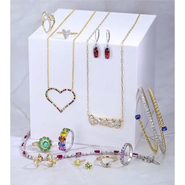 Rainbow Open Heart Necklace Image 3 Miner's Den Jewelers Royal Oak, MI