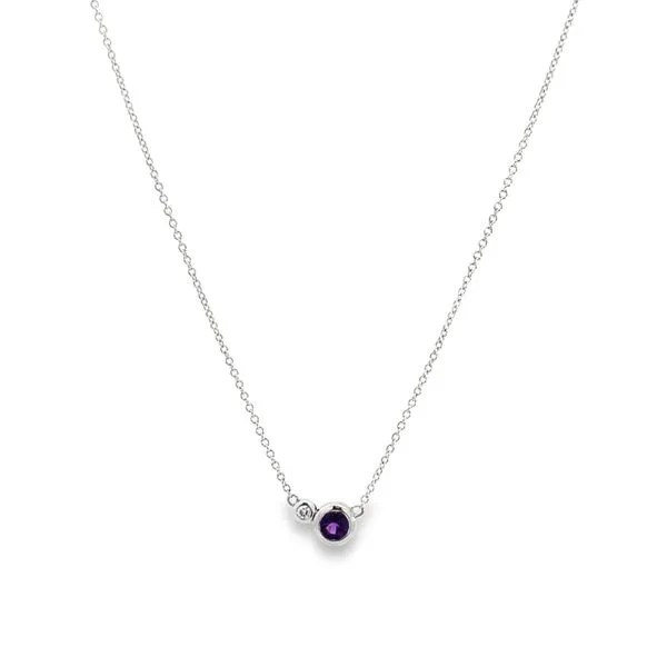 Amethyst and Diamond Necklace Image 2 Miner's Den Jewelers Royal Oak, MI