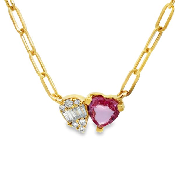Pink Sapphire & Diamond Necklace Miner's Den Jewelers Royal Oak, MI