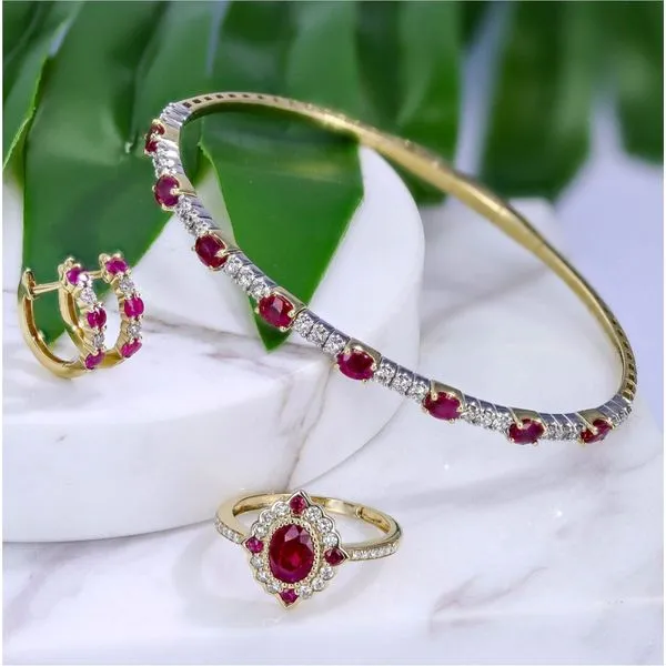 Ruby & Diamond Flex Bangle Bracelet