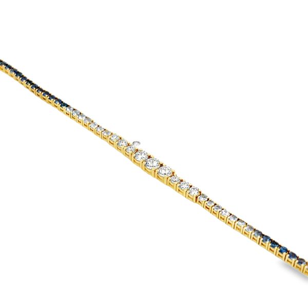 Sapphire & Diamond Ombré Tennis Bracelet Image 2 Miner's Den Jewelers Royal Oak, MI