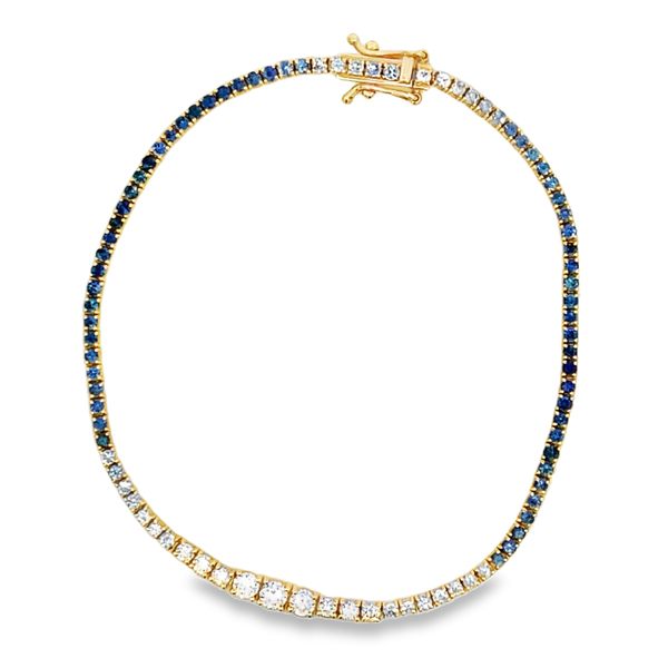 Sapphire & Diamond Ombré Tennis Bracelet Miner's Den Jewelers Royal Oak, MI