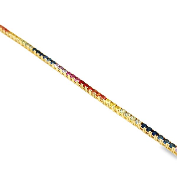 Rainbow Sapphire Tennis Bracelet - 4.33ctw Image 2 Miner's Den Jewelers Royal Oak, MI