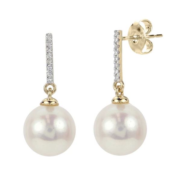 Diamond & Pearl Dangle Earrings Miner's Den Jewelers Royal Oak, MI