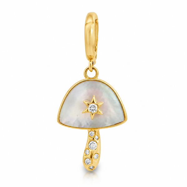 Mother of Pearl & Diamond Mushroom Pendant Miner's Den Jewelers Royal Oak, MI