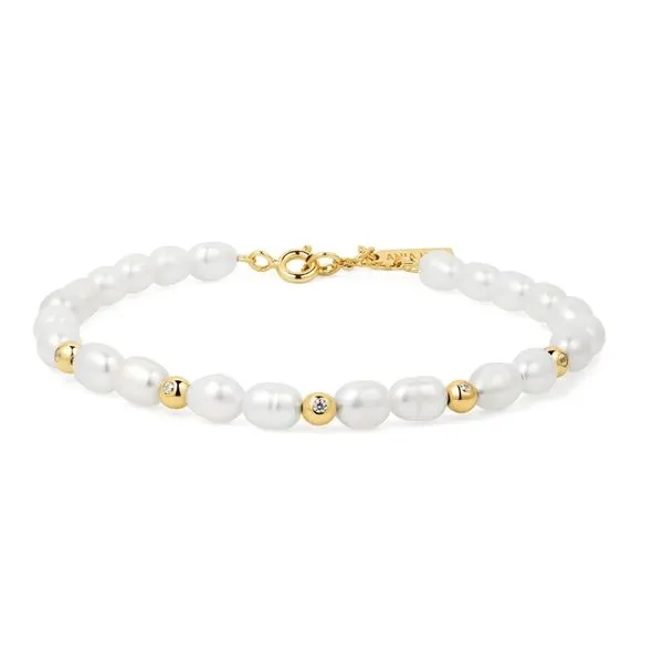 Pearl & CZ Bracelet Miner's Den Jewelers Royal Oak, MI