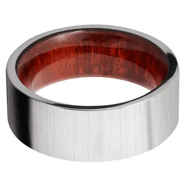 Titanium Wedding Band with Redheart