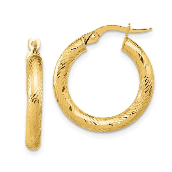 Diamond Cut Hoop Earrings similar item image