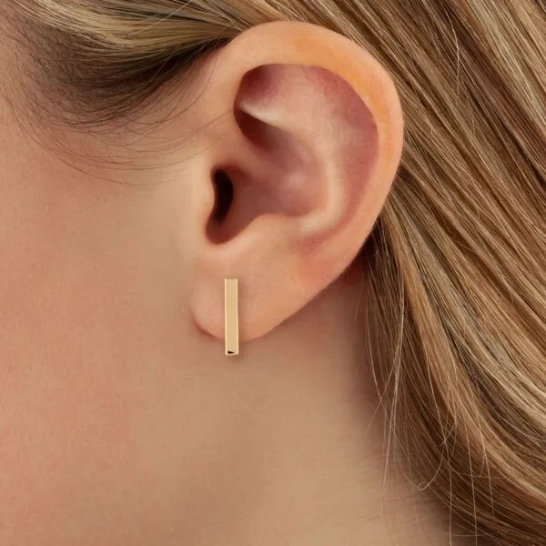 2 x 13mm Bar Earrings Image 2 Miner's Den Jewelers Royal Oak, MI