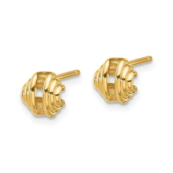 Gold Polished Post Earrings Image 2 Miner's Den Jewelers Royal Oak, MI