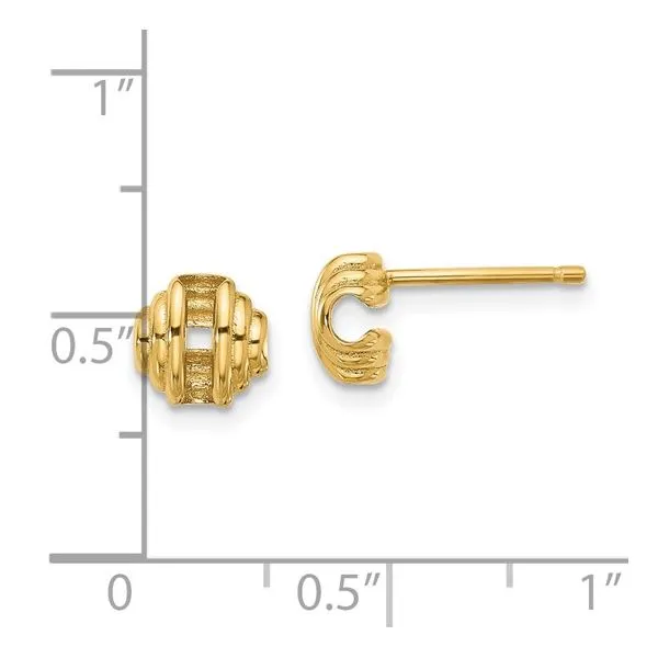 Gold Polished Post Earrings Image 3 Miner's Den Jewelers Royal Oak, MI