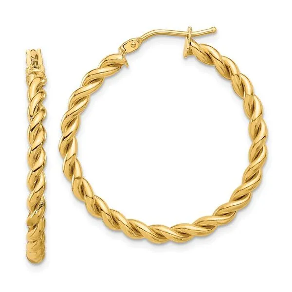 Gold Twist Hoop Earrings Miner's Den Jewelers Royal Oak, MI