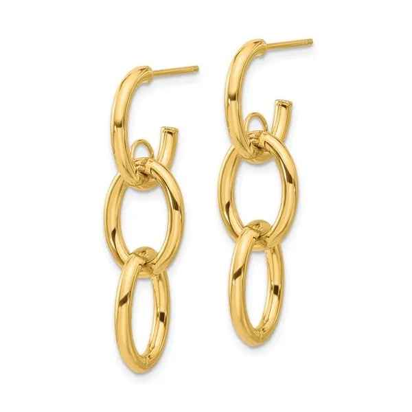 Double Round Dangle Post Earrings Image 2 Miner's Den Jewelers Royal Oak, MI