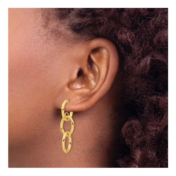 Double Round Dangle Post Earrings Image 3 Miner's Den Jewelers Royal Oak, MI
