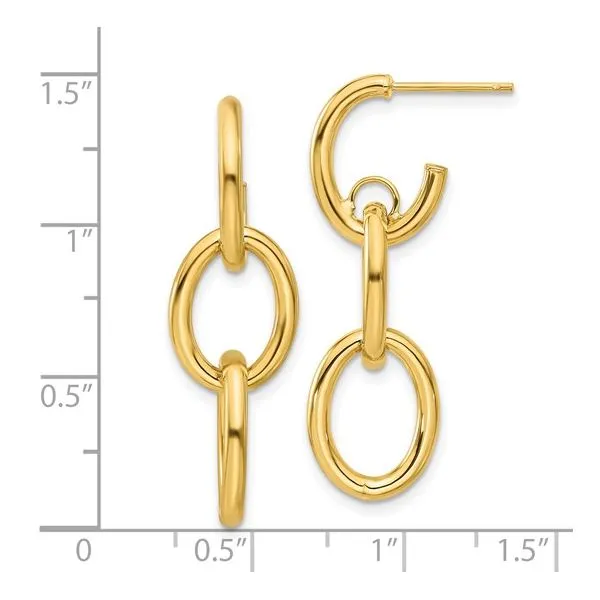 Double Round Dangle Post Earrings Image 4 Miner's Den Jewelers Royal Oak, MI