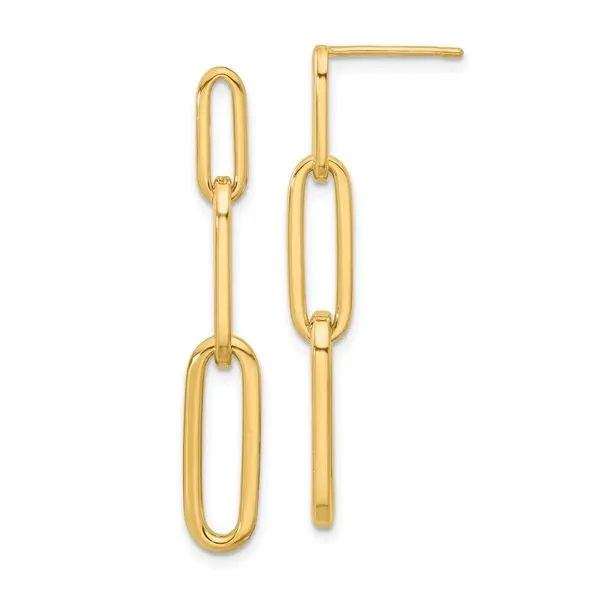 Paperclip Link Post Dangle Earrings Miner's Den Jewelers Royal Oak, MI