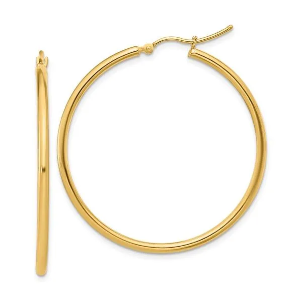 2x40mm Polished Hoop Earrings Miner's Den Jewelers Royal Oak, MI