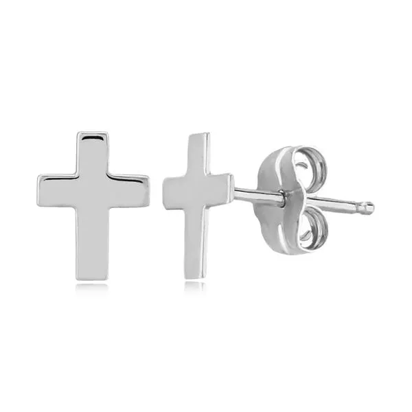 White Gold Cross Earrings Miner's Den Jewelers Royal Oak, MI