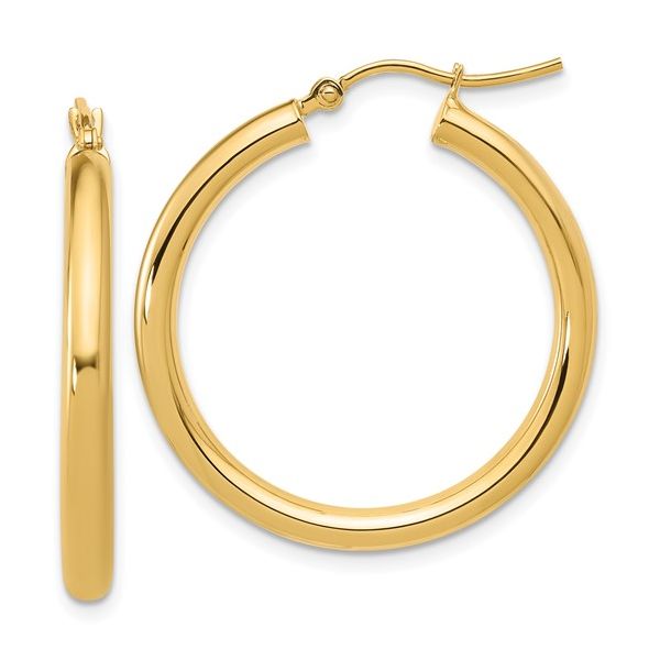 3x30mm Gold Hoop Earrings Miner's Den Jewelers Royal Oak, MI