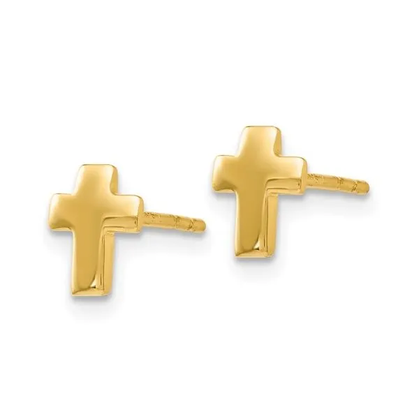 Cross Stud Earrings Image 2 Miner's Den Jewelers Royal Oak, MI