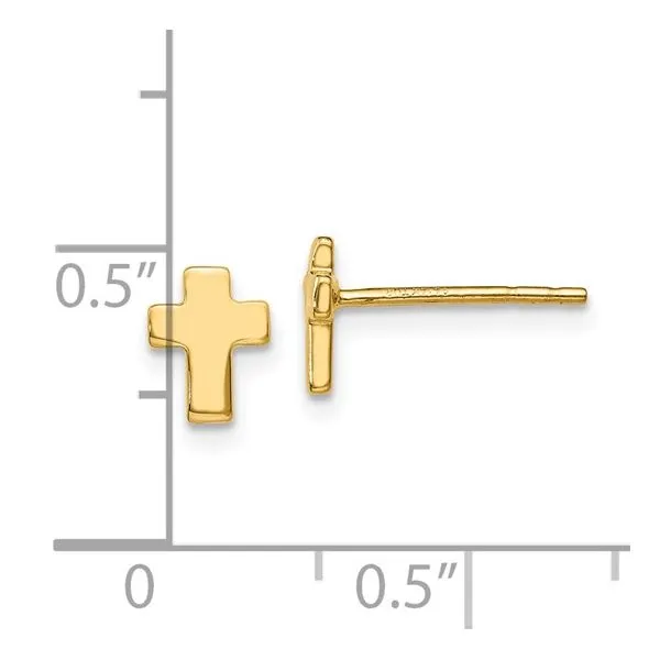 Cross Stud Earrings Image 4 Miner's Den Jewelers Royal Oak, MI