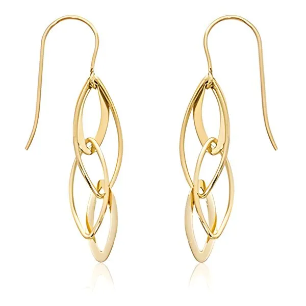 14K Yellow Gold Mini Interlocking Almond Drops Miner's Den Jewelers Royal Oak, MI
