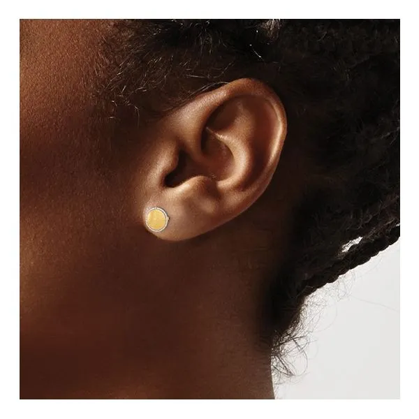 Two-Tone Brushed Earrings Image 3 Miner's Den Jewelers Royal Oak, MI
