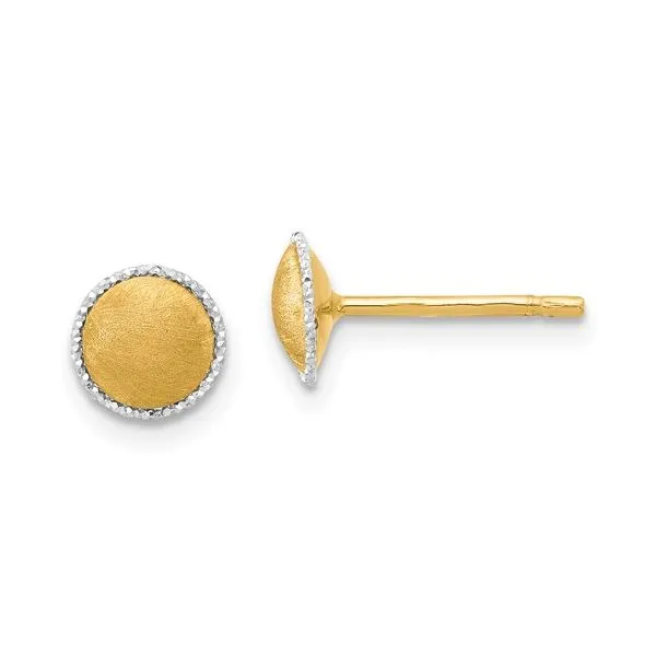 Two-Tone Brushed Earrings Miner's Den Jewelers Royal Oak, MI