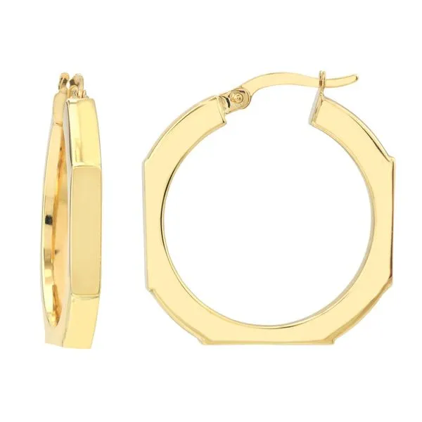 Octagon Frame Round Hoop Earrings Miner's Den Jewelers Royal Oak, MI