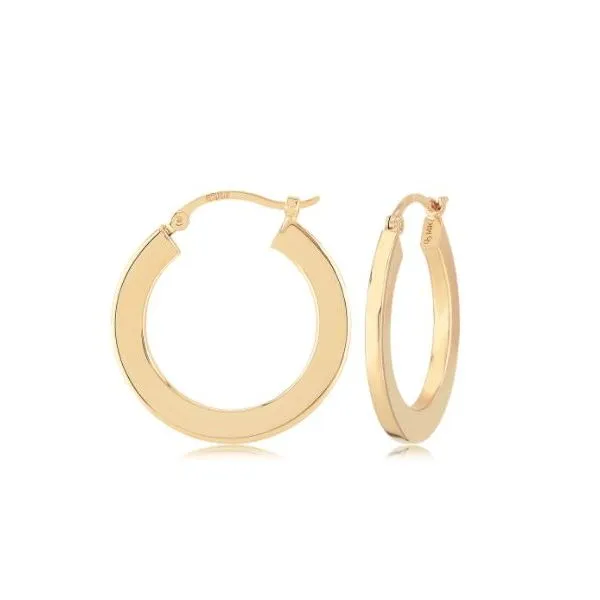 Flat Hoop Earrings 20mm Miner's Den Jewelers Royal Oak, MI