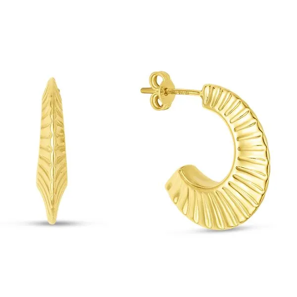 Yellow Gold Scalloped Hoops