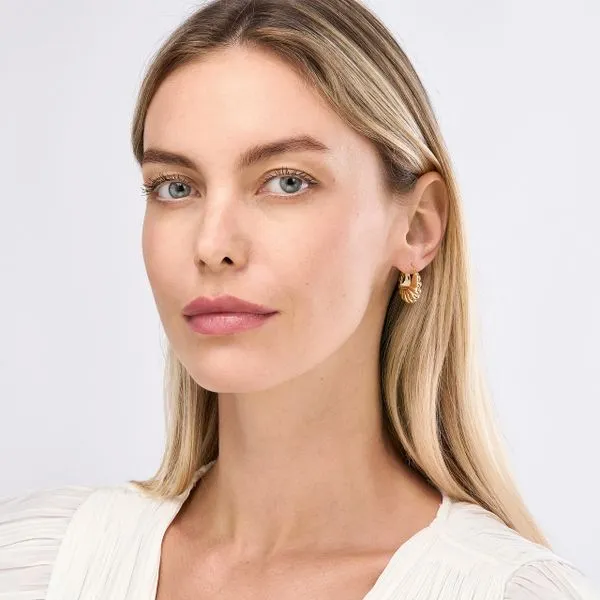 Puff Shrimp Hoop Earrings