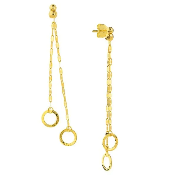 Double Strand Dangle Circle Earrings