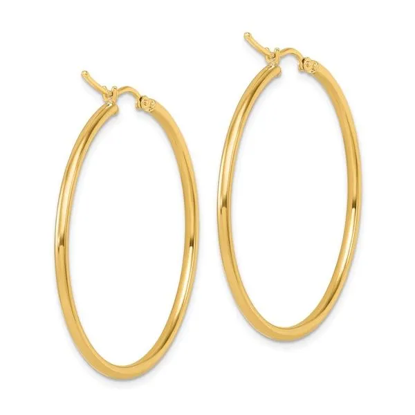 2x40mm Polished Gold Hoop Earrings Image 3 Miner's Den Jewelers Royal Oak, MI