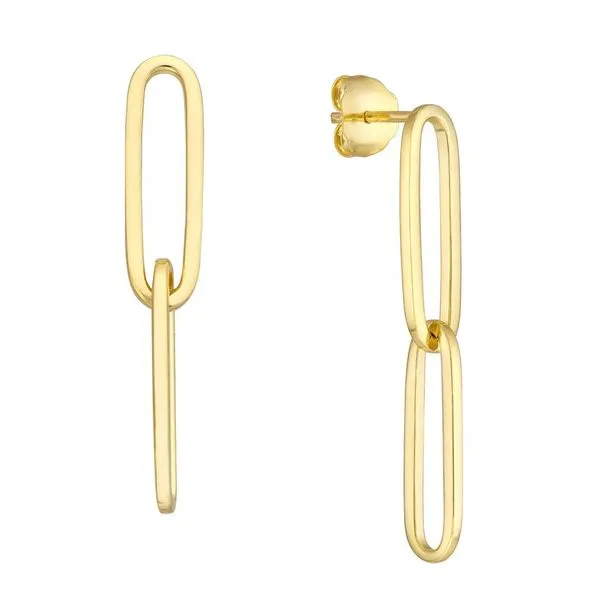 Paper Clip Dangle Earrings on Post Back