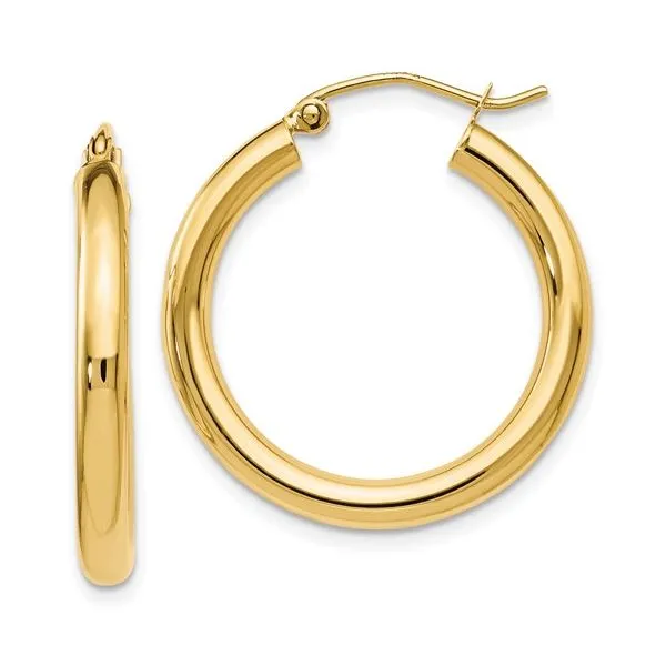 3x25mm Gold Hoop Earrings