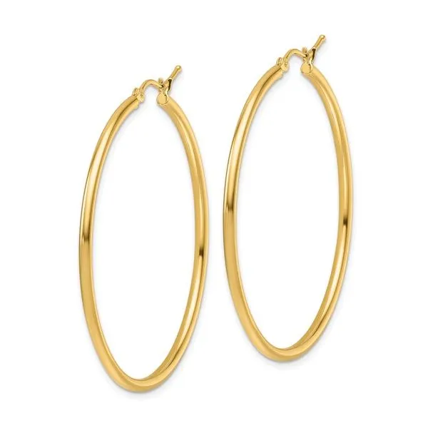 2x45mm Gold Hoop Earrings