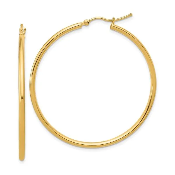 2x45mm Gold Hoop Earrings