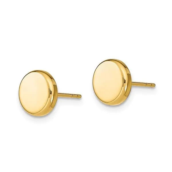 14k Polished Button Post Earrings 6.6mm Image 2 Miner's Den Jewelers Royal Oak, MI