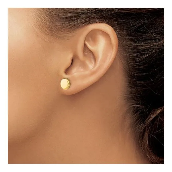 14k Polished Button Post Earrings 6.6mm Image 3 Miner's Den Jewelers Royal Oak, MI