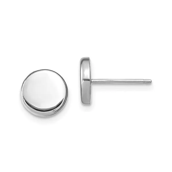 White Gold Button Earrings Miner's Den Jewelers Royal Oak, MI