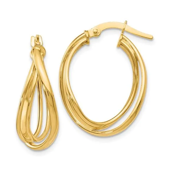 Polished Twist Hoop Earrings Miner's Den Jewelers Royal Oak, MI